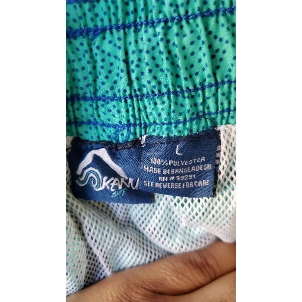 Kanu Surf Board Shorts  L Green Blue